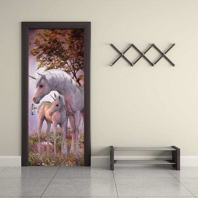 3D Beautiful Landscape Door Sticker For Living Room Bedroom DIY PVC Self Adhesive Wallpaper Waterproof Mural Decals deursticker - Ai quarambas