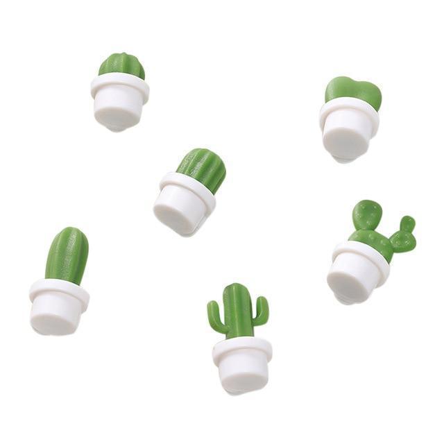 6pcs Fridge magnet 2020top 6pcs Cute Succulent Plant Magnet Button Cactus Refrigerator Message Sticker - Ai quarambas