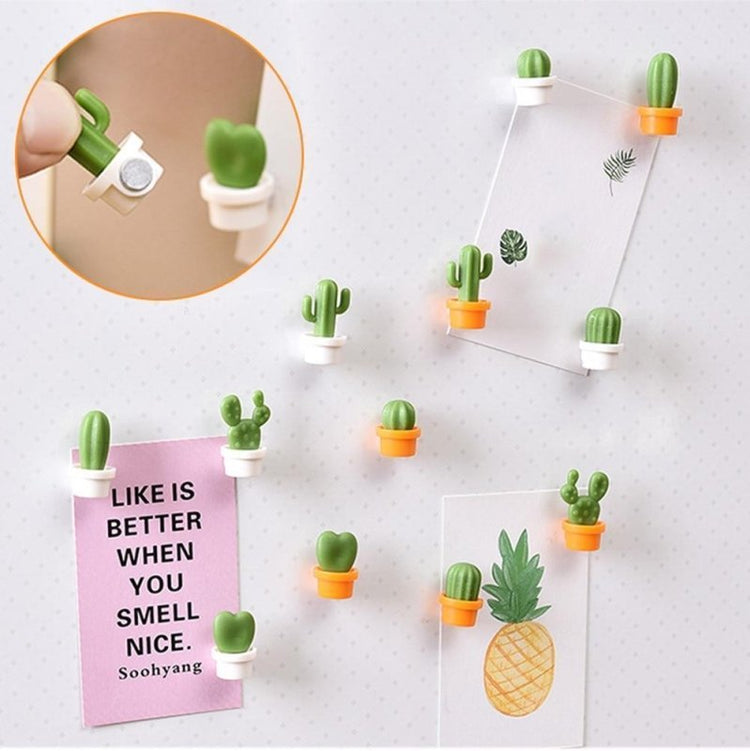 6pcs Fridge magnet 2020top 6pcs Cute Succulent Plant Magnet Button Cactus Refrigerator Message Sticker - Ai quarambas