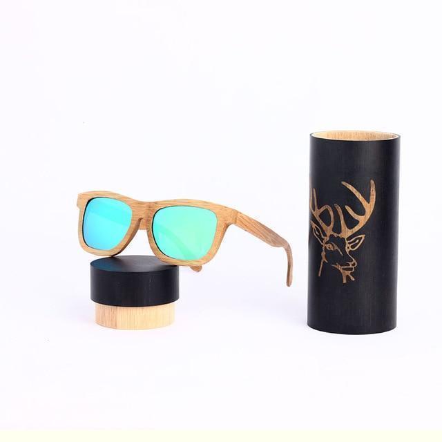 Angcen Ladies Sunglasses Women Polarized Retro Vintage Sun glasses Men wood bamboo sunglasses brand designer square glasses - Ai quarambas