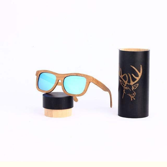 Angcen Ladies Sunglasses Women Polarized Retro Vintage Sun glasses Men wood bamboo sunglasses brand designer square glasses - Ai quarambas