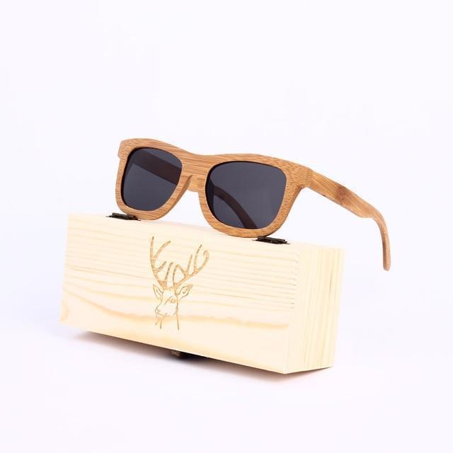 Angcen Ladies Sunglasses Women Polarized Retro Vintage Sun glasses Men wood bamboo sunglasses brand designer square glasses - Ai quarambas