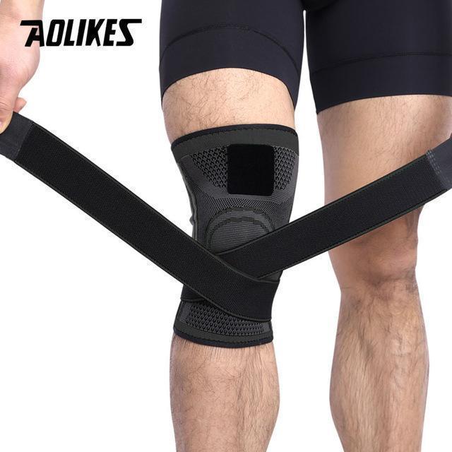 AOLIKES 1PCS 2019 Knee Support Professional Protective Sports Knee Pad Breathable Bandage Knee Brace Basketball Tennis Cycling - Ai quarambas