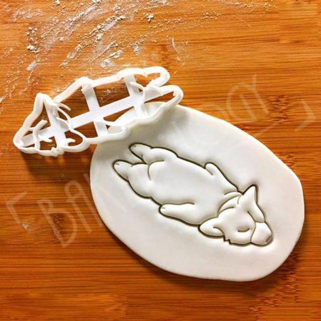 Cute Corgi Dog Shaped Cookie Cutters Mold Kitchenware Bakeware 3 Type 3Pcs/set DIY Tool For kids Hand Mold - ooo