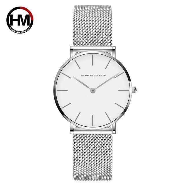 Japan Quartz Movement High Quality 36mm hannah Martin Women Stainless Steel Mesh Rose Gold Waterproof Ladies Watch Dropshipping - Ai quarambas