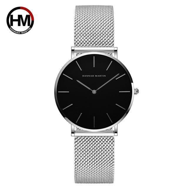 Japan Quartz Movement High Quality 36mm hannah Martin Women Stainless Steel Mesh Rose Gold Waterproof Ladies Watch Dropshipping - Ai quarambas