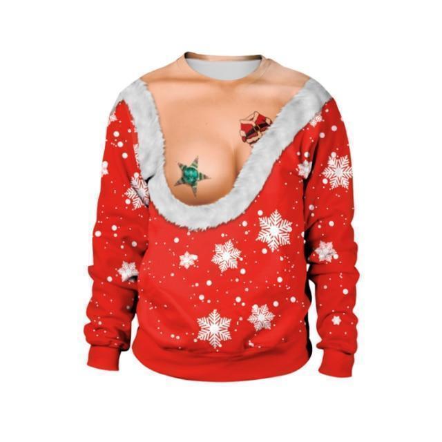 New listing Christmas Sweaters Stylish Unisex Men Women Santa Claus Ugly Christmas Sweater Novelty Sexy RED Retro Sweater - Ai quarambas