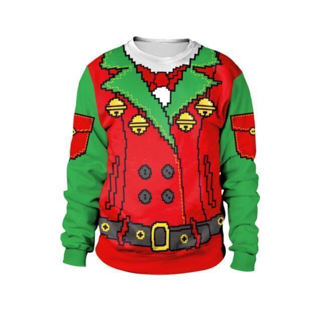 New listing Christmas Sweaters Stylish Unisex Men Women Santa Claus Ugly Christmas Sweater Novelty Sexy RED Retro Sweater - Ai quarambas