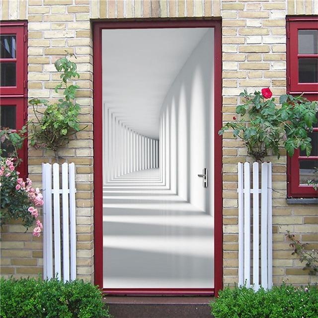 Retro Wooden Door Stickers PVC Waterproof Wallpaper For Doors Living Room Bedroom Home Decor Mural DIY Renovation Decal 90x200cm - Ai quarambas