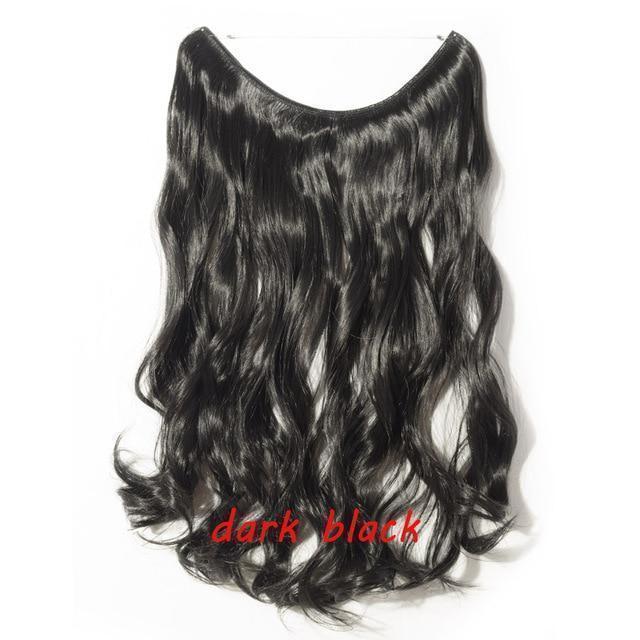 S - noilite 20 inch Invisible Wire No Clip One Piece Halo Hair Extensions Secret Fish Line Hairpieces Wave Straight Synthetic - Ai quarambas