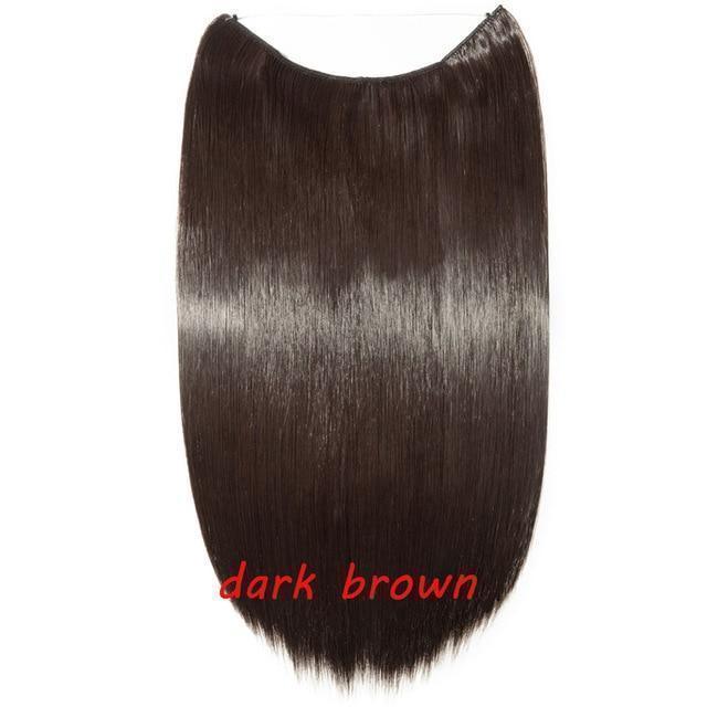 S - noilite 20 inch Invisible Wire No Clip One Piece Halo Hair Extensions Secret Fish Line Hairpieces Wave Straight Synthetic - Ai quarambas