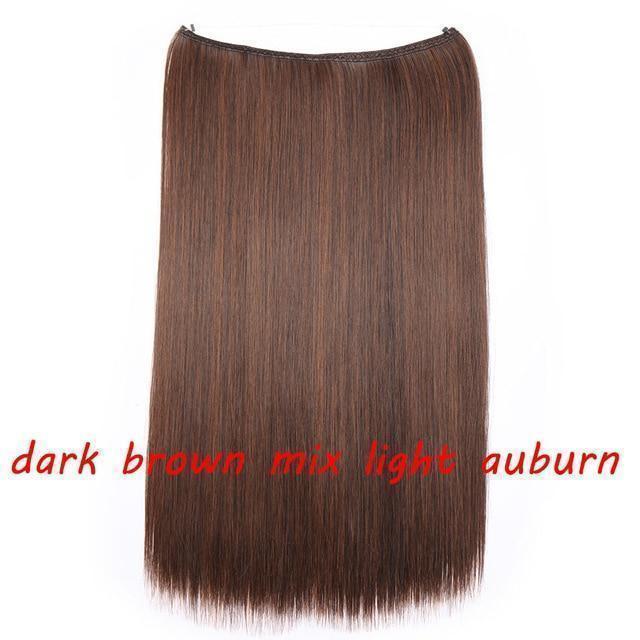 S - noilite 20 inch Invisible Wire No Clip One Piece Halo Hair Extensions Secret Fish Line Hairpieces Wave Straight Synthetic - Ai quarambas