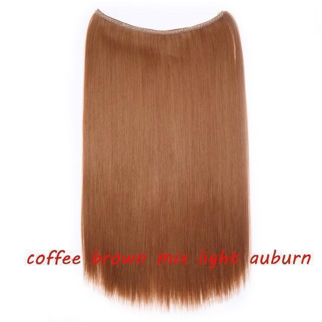 S - noilite 20 inch Invisible Wire No Clip One Piece Halo Hair Extensions Secret Fish Line Hairpieces Wave Straight Synthetic - Ai quarambas