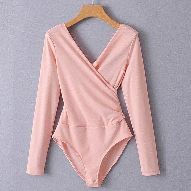 SheMujerSky Long Sleeve Bodysuit Women Backless Jumpsuits Black White Body femme monos cortos de mujer 2017 - Ai quarambas