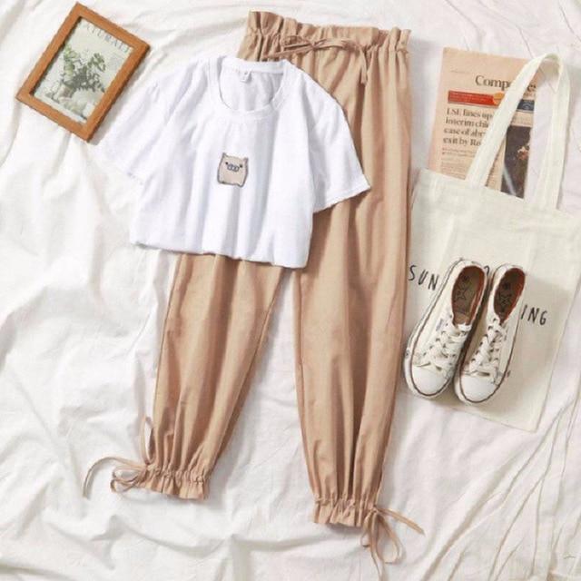 Two piece set tracksuit women summer clothes for women new Korean 2 piece set women casual Harem pant suit student Harajuku girl - Ai quarambas