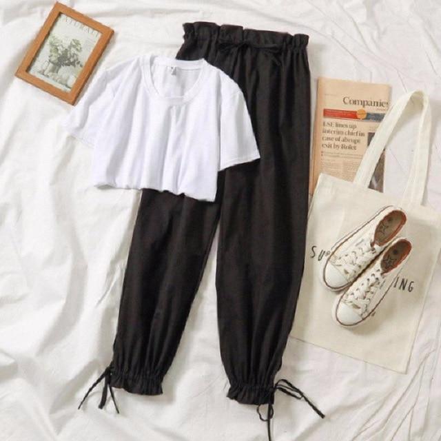 Two piece set tracksuit women summer clothes for women new Korean 2 piece set women casual Harem pant suit student Harajuku girl - Ai quarambas