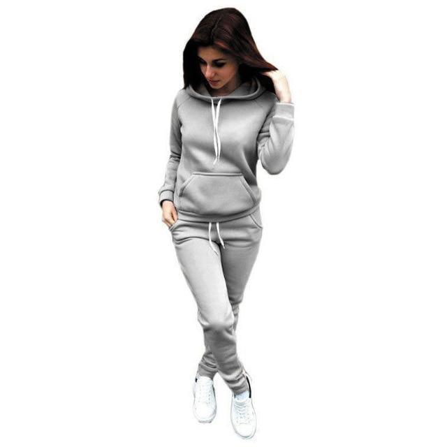 2019 Autumn Casual 2 Pieces Suit Women Hoodies Tops Tracksuit Sweat Suit Women's Set - Ai quarambas