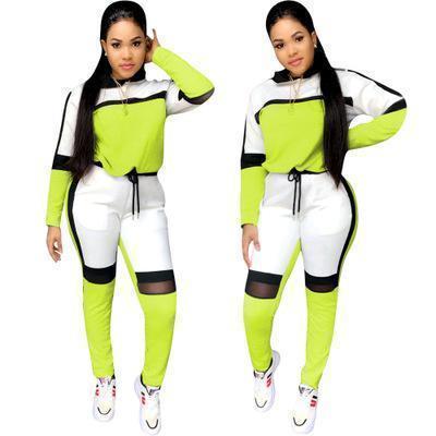 2019 autumn winter women long - sleeved sweater top joggers pants suit two pieces set fashion sportswear tracksuit outfit - Ai quarambas