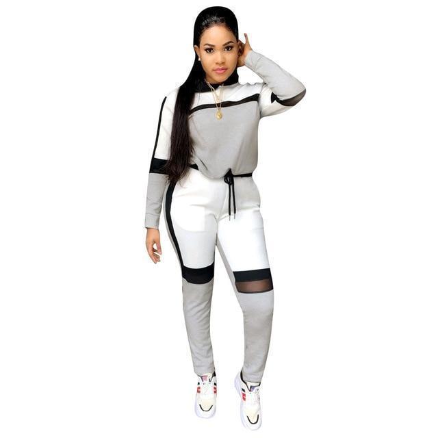 2019 autumn winter women long - sleeved sweater top joggers pants suit two pieces set fashion sportswear tracksuit outfit - Ai quarambas