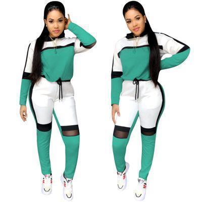 2019 autumn winter women long - sleeved sweater top joggers pants suit two pieces set fashion sportswear tracksuit outfit - Ai quarambas