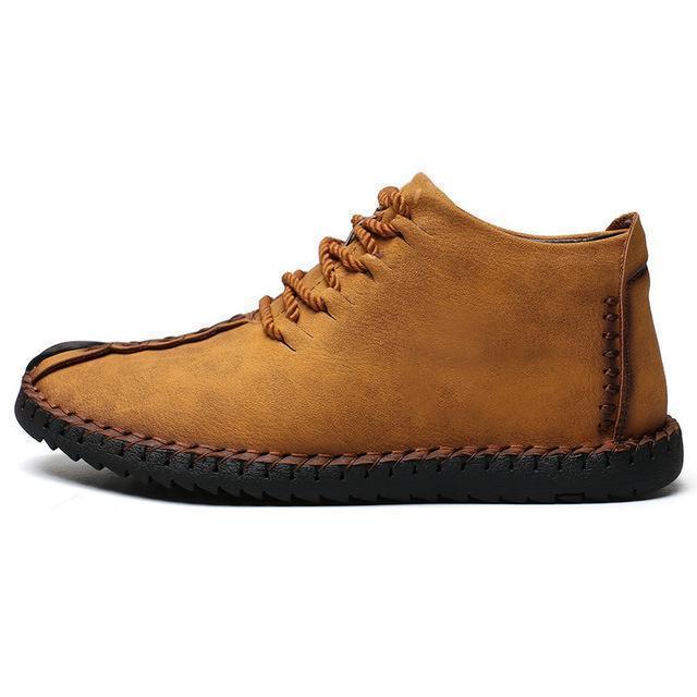 2019 Winter Shoes Men Warm Boots Men Fur High Quality Split Leather Wterproof Ankle Snow Boots Lace - Up Comfortable New Big size - Ai quarambas