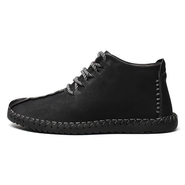 2019 Winter Shoes Men Warm Boots Men Fur High Quality Split Leather Wterproof Ankle Snow Boots Lace - Up Comfortable New Big size - Ai quarambas