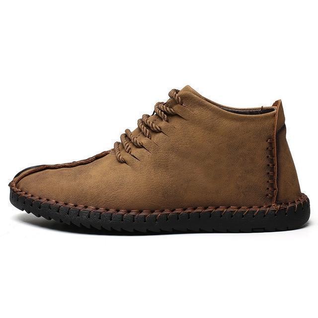 2019 Winter Shoes Men Warm Boots Men Fur High Quality Split Leather Wterproof Ankle Snow Boots Lace - Up Comfortable New Big size - Ai quarambas
