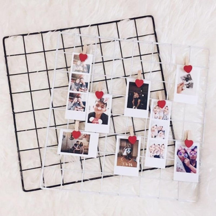 35cmx35cm Modern Home Wall Decoration Iron Grid Nordic Art Photo Displaying Frame Party Metal Shelf Mesh Postcards DIY Racks - Ai quarambas