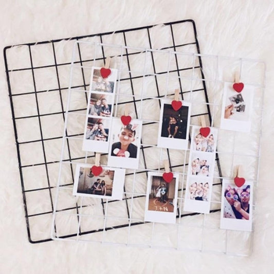 35cmx35cm Modern Home Wall Decoration Iron Grid Nordic Art Photo Displaying Frame Party Metal Shelf Mesh Postcards DIY Racks - Ai quarambas