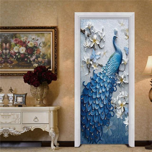 3D Beautiful Landscape Door Sticker For Living Room Bedroom DIY PVC Self Adhesive Wallpaper Waterproof Mural Decals deursticker - Ai quarambas