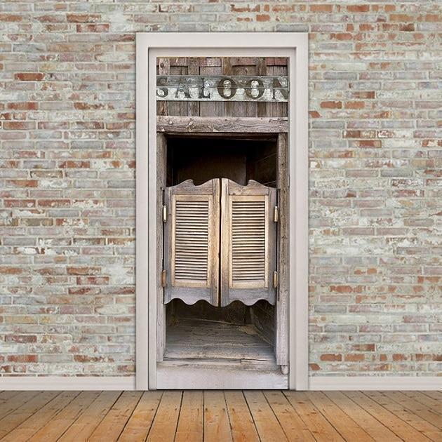 3D Beautiful Landscape Door Sticker For Living Room Bedroom DIY PVC Self Adhesive Wallpaper Waterproof Mural Decals deursticker - Ai quarambas