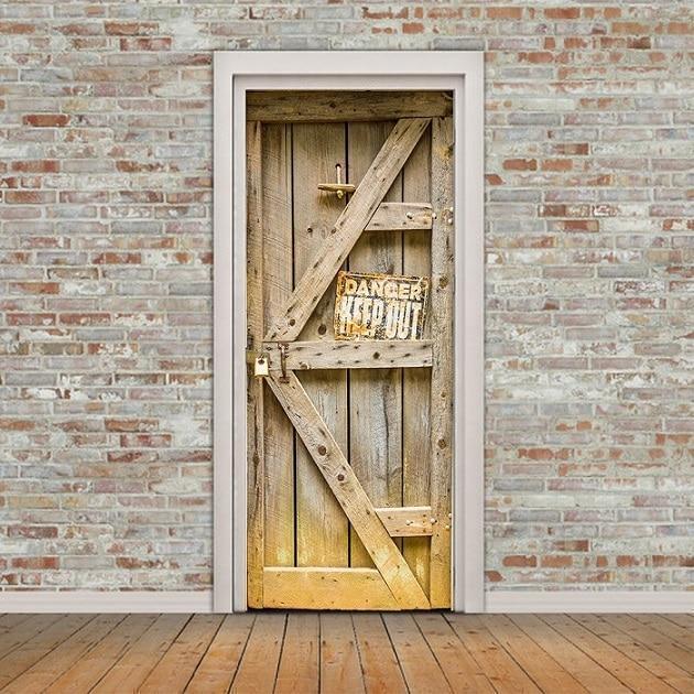 3D Beautiful Landscape Door Sticker For Living Room Bedroom DIY PVC Self Adhesive Wallpaper Waterproof Mural Decals deursticker - Ai quarambas