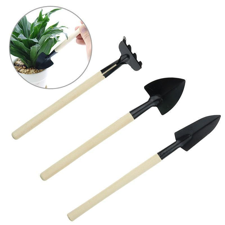 3pc gardening tools bonsai Mini garden for tools Small shovel hoe hoe Plant potted flowers tool seedling planting - Ai quarambas