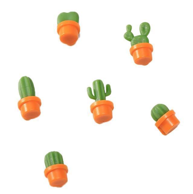 6pcs Fridge magnet 2020top 6pcs Cute Succulent Plant Magnet Button Cactus Refrigerator Message Sticker - Ai quarambas