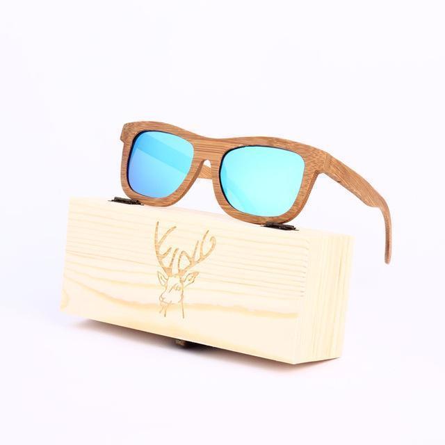 Angcen Ladies Sunglasses Women Polarized Retro Vintage Sun glasses Men wood bamboo sunglasses brand designer square glasses - Ai quarambas