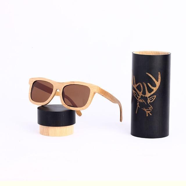 Angcen Ladies Sunglasses Women Polarized Retro Vintage Sun glasses Men wood bamboo sunglasses brand designer square glasses - Ai quarambas