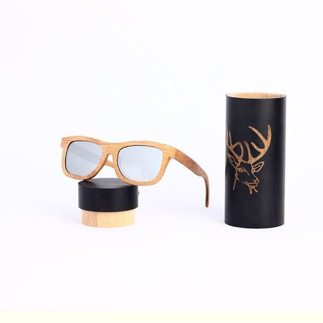 Angcen Ladies Sunglasses Women Polarized Retro Vintage Sun glasses Men wood bamboo sunglasses brand designer square glasses - Ai quarambas