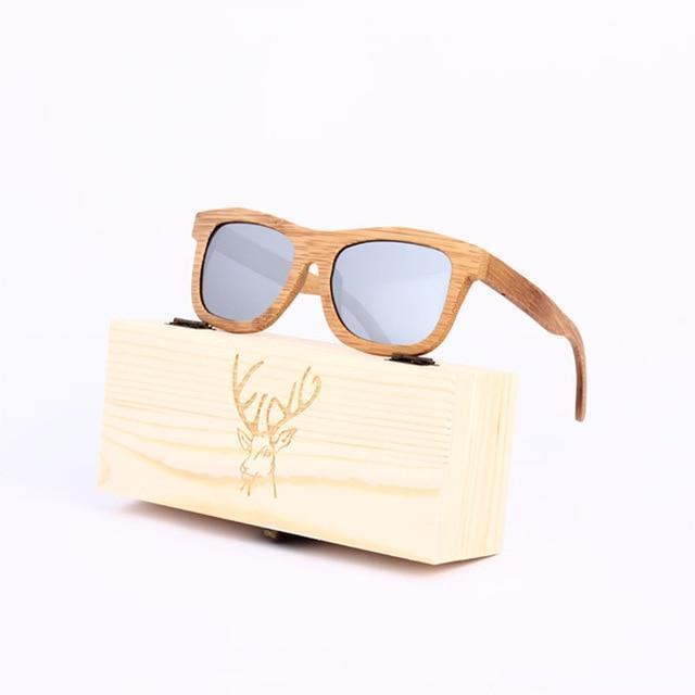 Angcen Ladies Sunglasses Women Polarized Retro Vintage Sun glasses Men wood bamboo sunglasses brand designer square glasses - Ai quarambas