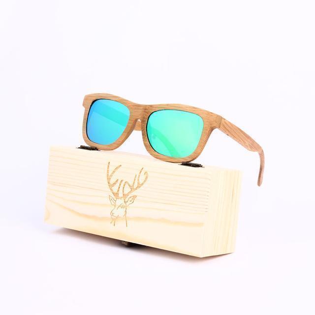 Angcen Ladies Sunglasses Women Polarized Retro Vintage Sun glasses Men wood bamboo sunglasses brand designer square glasses - Ai quarambas