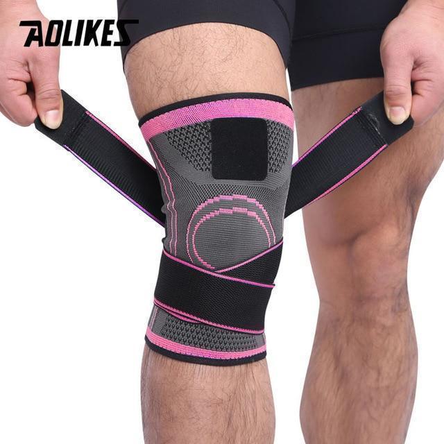 AOLIKES 1PCS 2019 Knee Support Professional Protective Sports Knee Pad Breathable Bandage Knee Brace Basketball Tennis Cycling - Ai quarambas