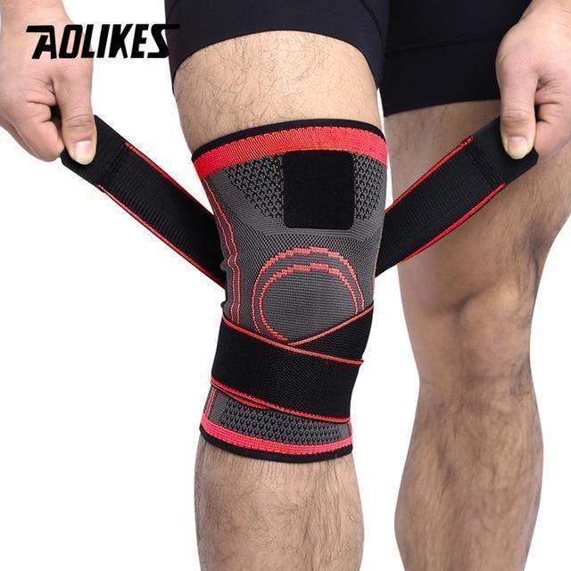 AOLIKES 1PCS 2019 Knee Support Professional Protective Sports Knee Pad Breathable Bandage Knee Brace Basketball Tennis Cycling - Ai quarambas