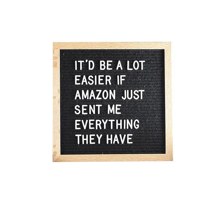 Beautiful Felt Letter Board Wooden Frame - Ai quarambas