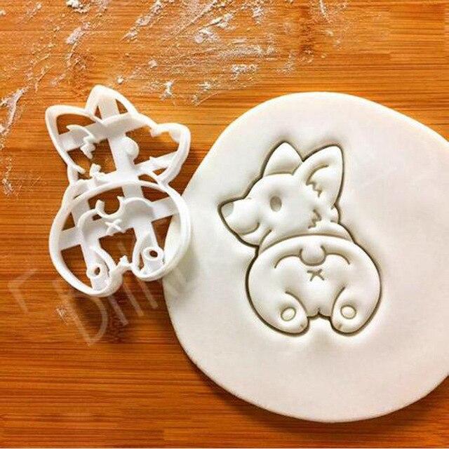 Cute Corgi Dog Shaped Cookie Cutters Mold Kitchenware Bakeware 3 Type 3Pcs/set DIY Tool For kids Hand Mold - ooo