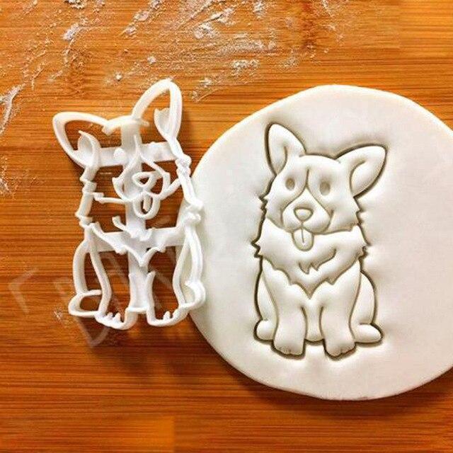 Cute Corgi Dog Shaped Cookie Cutters Mold Kitchenware Bakeware 3 Type 3Pcs/set DIY Tool For kids Hand Mold - ooo