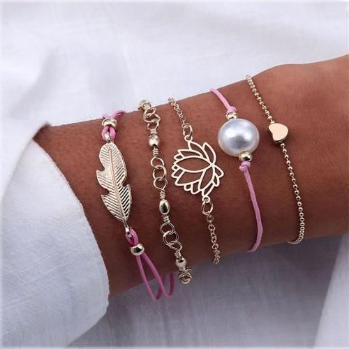 IPARAM Bohemian Shell Map Turtle Bracelet Set 2019 Retro Geometric Statement Female Glamour Fashion Jewelry Jewelry Gift - Ai quarambas