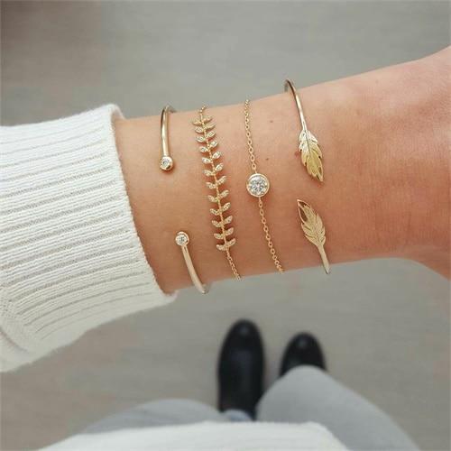 IPARAM Bohemian Shell Map Turtle Bracelet Set 2019 Retro Geometric Statement Female Glamour Fashion Jewelry Jewelry Gift - Ai quarambas