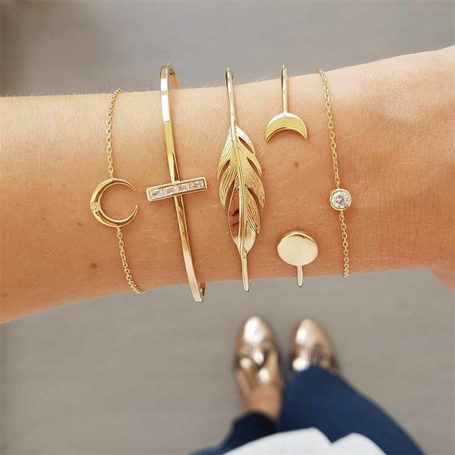 IPARAM Bohemian Shell Map Turtle Bracelet Set 2019 Retro Geometric Statement Female Glamour Fashion Jewelry Jewelry Gift - Ai quarambas