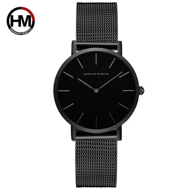 Japan Quartz Movement High Quality 36mm hannah Martin Women Stainless Steel Mesh Rose Gold Waterproof Ladies Watch Dropshipping - Ai quarambas