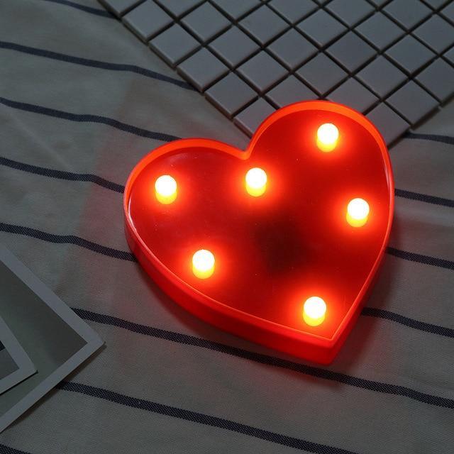 Luminous LED Letter Night Light Creative 26 English Alphabet Number Battery Lamp Romantic Wedding Party Decoration - Ai quarambas
