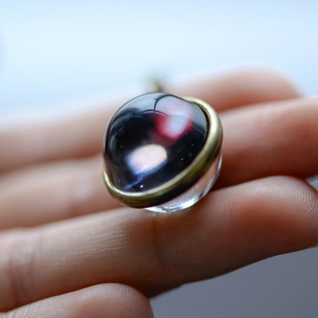 Nebula Galaxy Double Sided Pendant Necklace Glass Art Picture Handmade Statement Universe Planet Jewelry Necklace - Ai quarambas